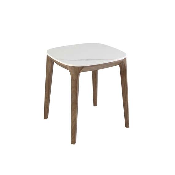 Приставной столик 2133/ET933 из мраморной керамики и ореха