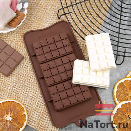 Форма силиконовая для шоколада «Плитки с шариками 3 в 1»