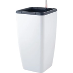 Горшок с автополивом InGreen Munchen 20л с внутренней вставкой 8л, квадратный, белоснежный