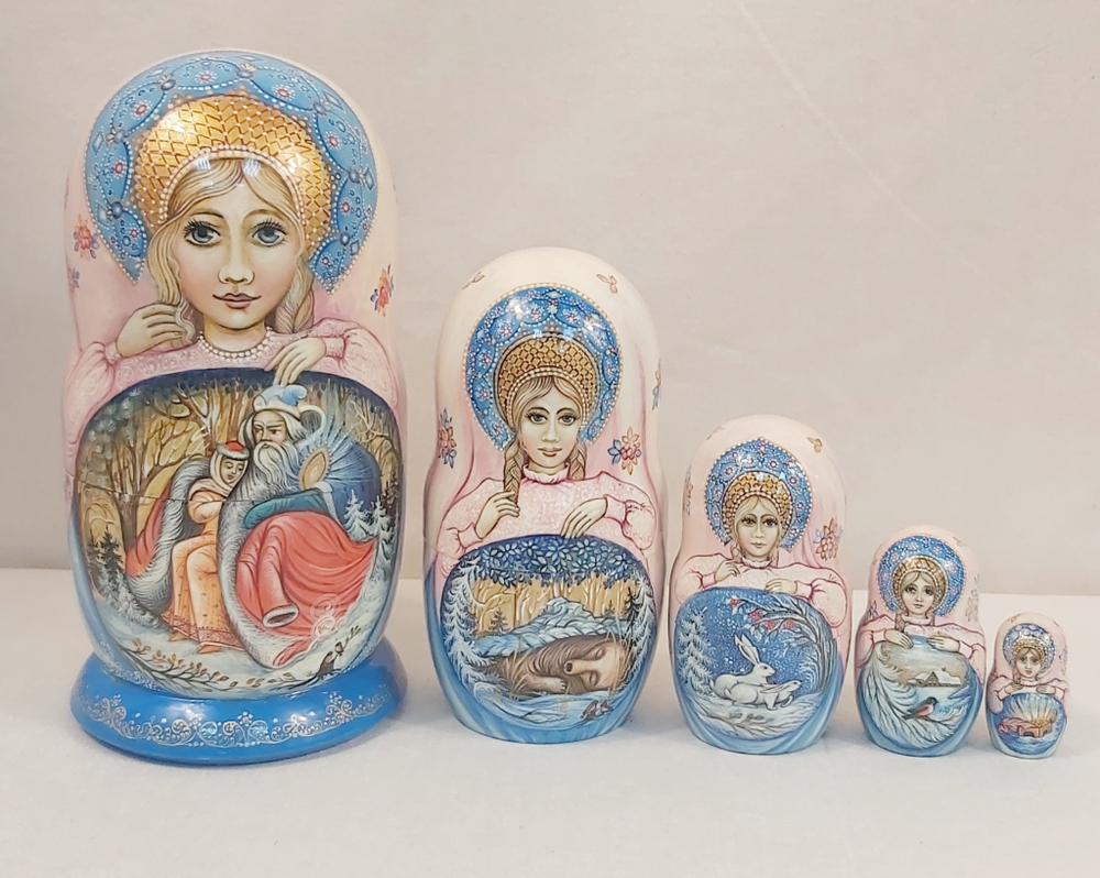 Матрешка  5-местная ( ручная роспись Палех)