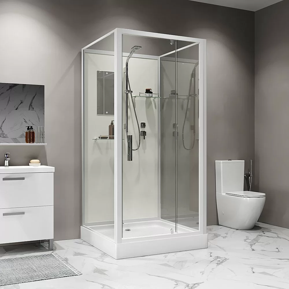 Душевая кабина Niagara Standart ST100/15Q/BK 100х100 стекло прозрачное/профиль белый