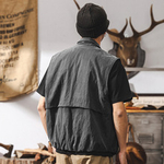 Тонкий жилет из леоцела для мужчин с накладными карманами