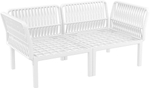 Диван пластиковый двухместный с подушками Siesta Contract Portofino Lounge, белый, бежевый