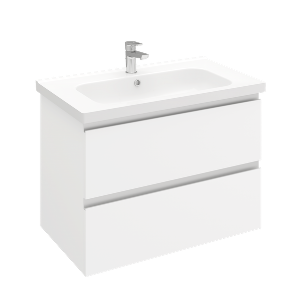 Тумба подвесная ELECTRA 80 под умыв-к Creavit Ideal 80, белый глянец, LE-WCAB-80-101