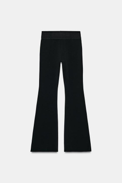 ZARA ЭЛАСТИЧНЫЕ БРЮКИ С ПОЯСОМ В ВИДЕ СЕРДЦА, ЧЕРНЫЙ