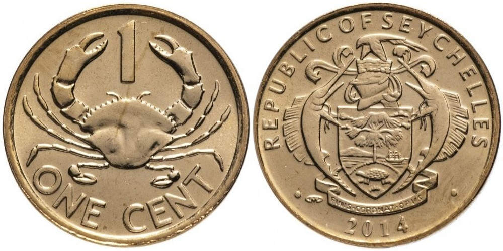 Сейшелы 1 цент, 2014 Краб UNC