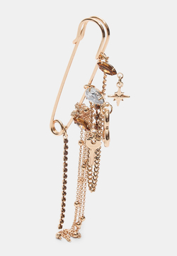 Stradivarius Брошь-цепочка со стразами, золотой