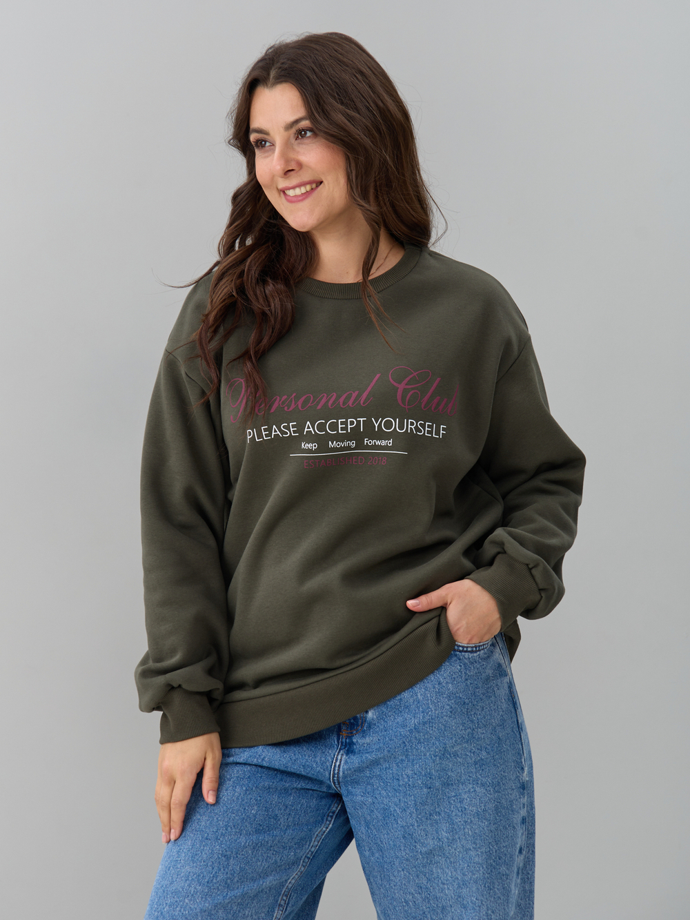 Толстовка Кис-090/хаки-п