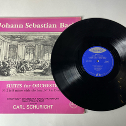 Винтажная виниловая пластинка LP J. S. Bach Бах, Symphonie-Orchester Radio Frankfurt, Suites For Orchestra, No. 2 In B-Minor With Solo Flute. No. 3 In D Major (Германия 1962)