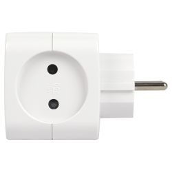 Разветвитель электрический ЭРА SP-2-USB-W на 2 розетки + 2xUSB 2400mA без заземления 10А белый