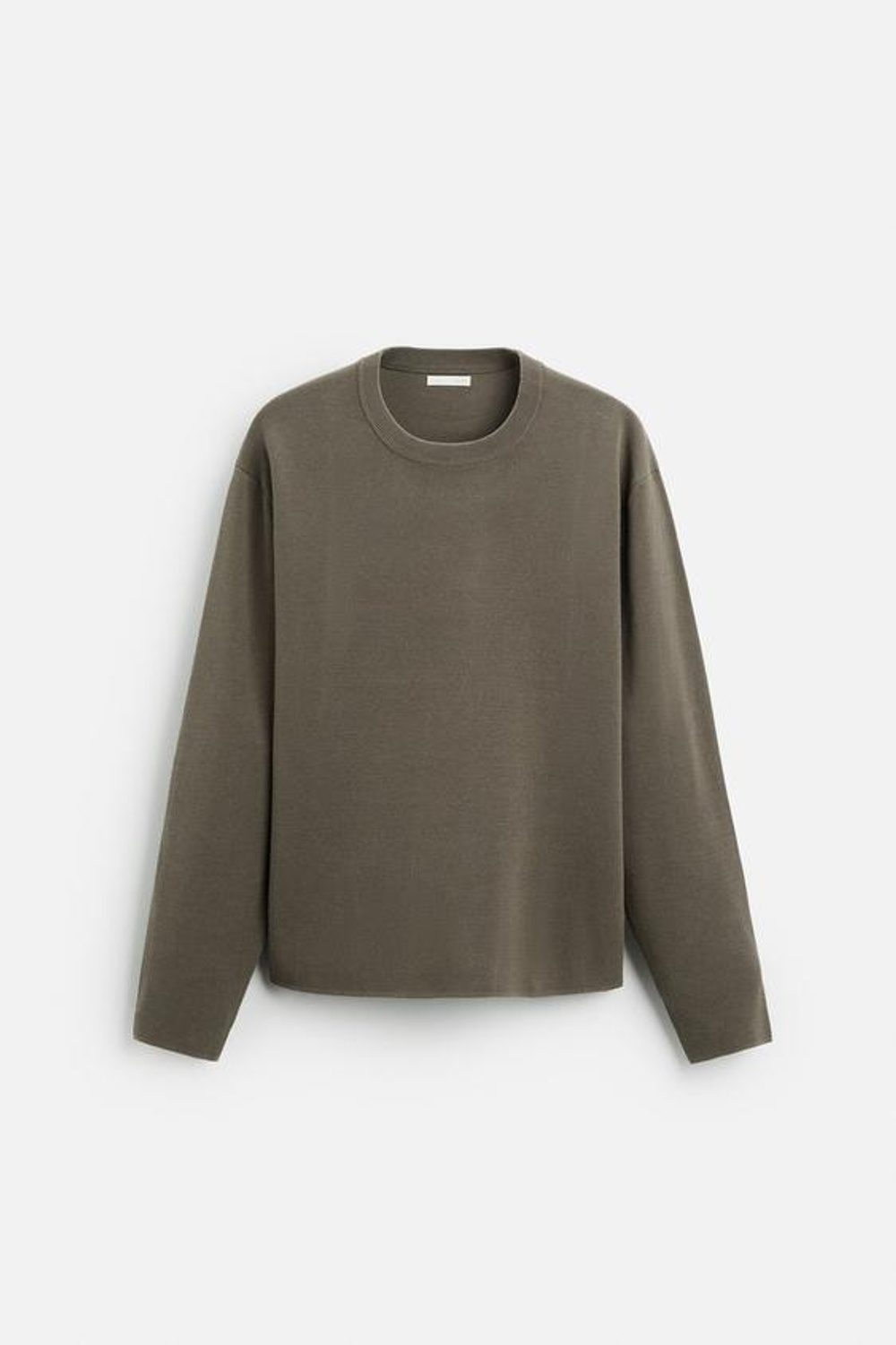 ZARA СВИТЕР ИЗ СМЕСОВОГО ХЛОПКА С РЕЛЬЕФНЫМ УЗОРОМ, РЫЖЕВАТО-КОРИЧНЕВЫЙ