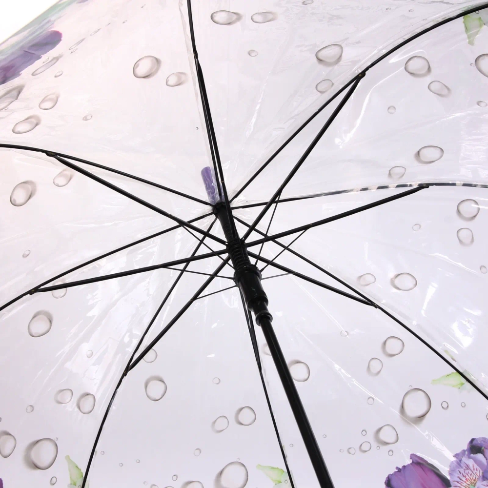 Зонт-трость женский купол «Цветы», 8 спиц, цвет микс, d-80см, длина в слож. виде 82см