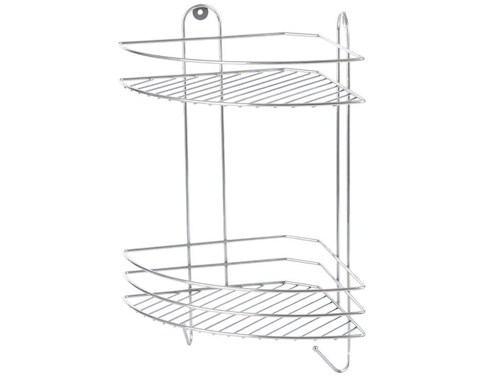 Полка 2-х ярусная угловая 23*23*41,5см хром "Vento Plus"