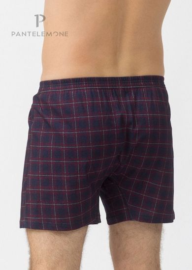 Трусы мужские семейные для больших мужчин Pantelemone PMBB-405, клетка синяя/бордовая