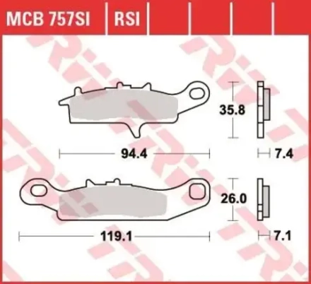 Колодки тормозные дисковые TRW MCB757SI