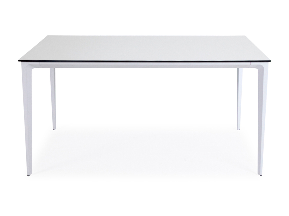 "Малага" обеденный стол из HPL 140х80см, цвет молочный, каркас белый