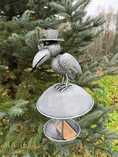 Кормушка декоративная "Ворон" 21,5x21,5x133 см