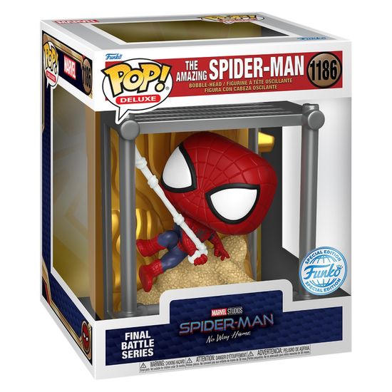 Фигурка Funko POP! Deluxe Bobble Marvel Spider Man No Way Home Battle Amazing S-M (Exc)(1186) 68389 / Фигурка Фанко ПОП! по мотивам фильма "Человек-паук: Нет пути домой", Человек-паук