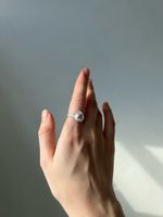 Кольцо Crystal Drop с горным хрусталем, бронза с покрытием серебром