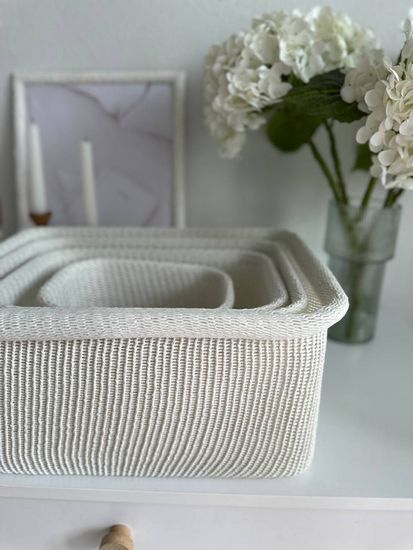 Набор из 4-х корзин для хранения sustainable collection, молочный