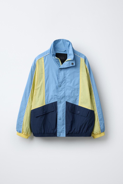 ZARA ЛЕГКИЙ ДОЖДЕВИК ИЗ ВЫСОКОТЕХНОЛОГИЧНОЙ КОНТРАСТНОЙ ТКАНИ, ЖЕЛТЫЙ