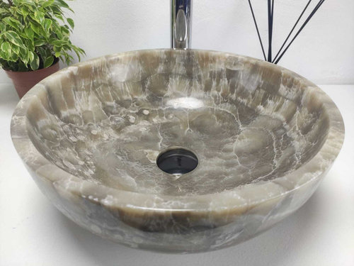 Раковина из оникса Bowl Grey Small TinLip BO-61064 40*40*15
