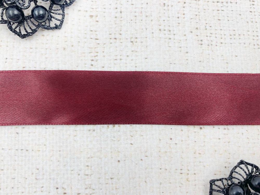 Лента атласная, ш. 2,5 см, 48 (48) бордовый