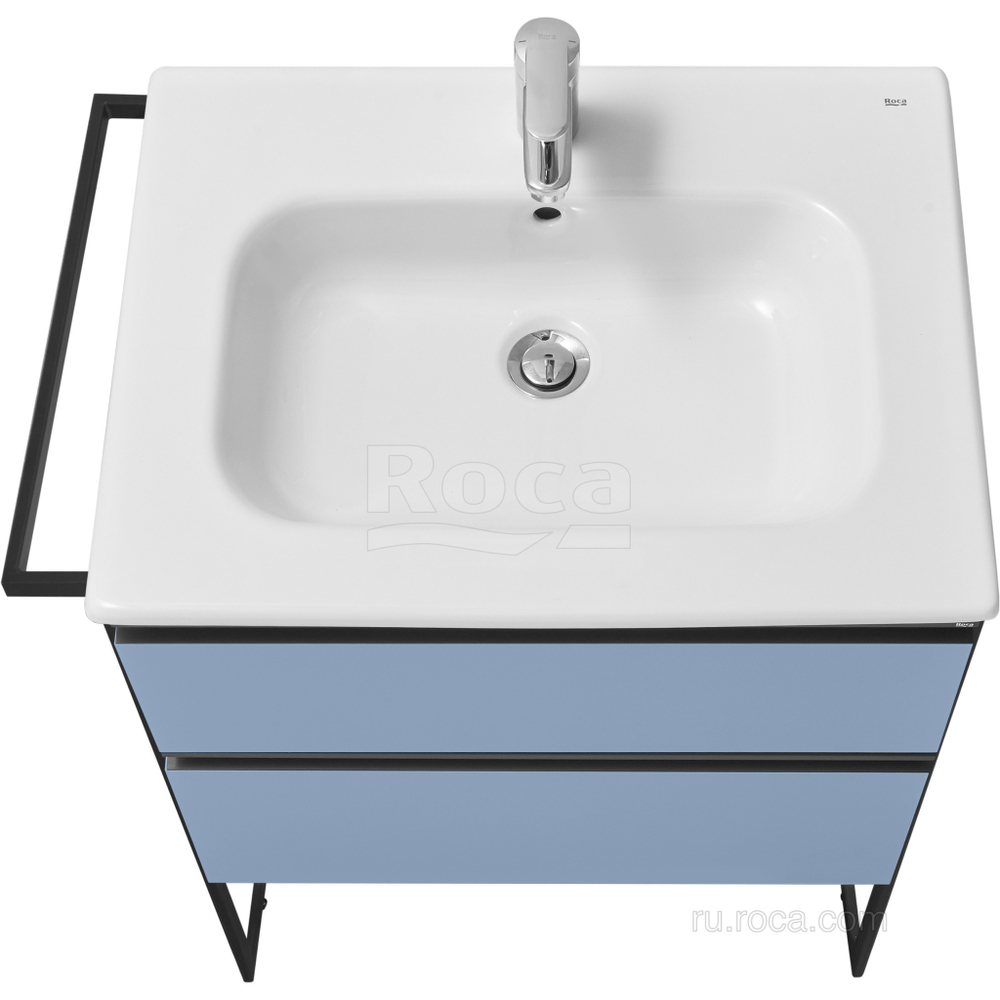 Тумба под раковину Roca Domi 60 2 ящика небесный синий матовый ZRU9307870