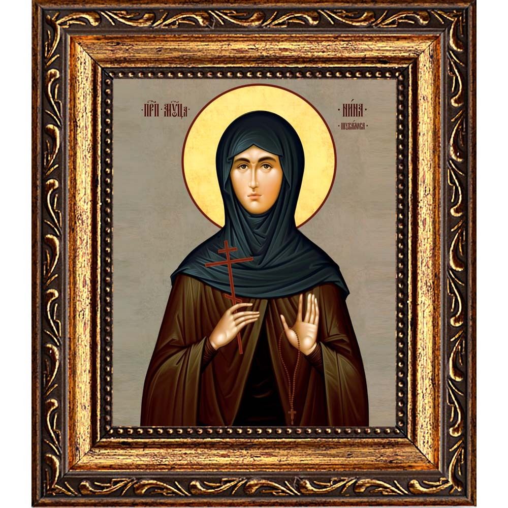 Нина Шувалова преподобномученица. Икона на холсте.