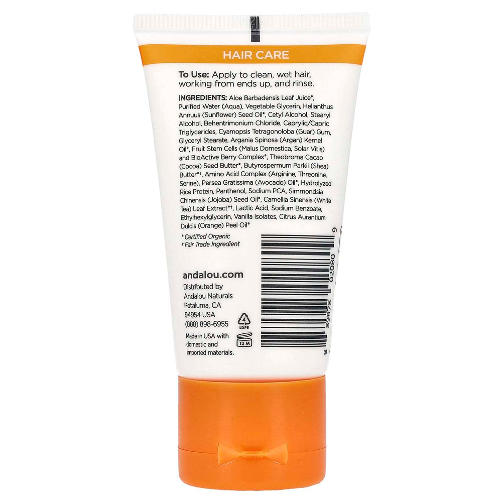 Andalou Naturals, кондиционер, аргановое масло и мало ши, 50 мл (1,7 жидк. унции)