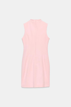 ZARA МИНИ-ПЛАТЬЕ С ЗАСТЕЖКАМИ-АЛАМАР, РОЗОВЫЙ