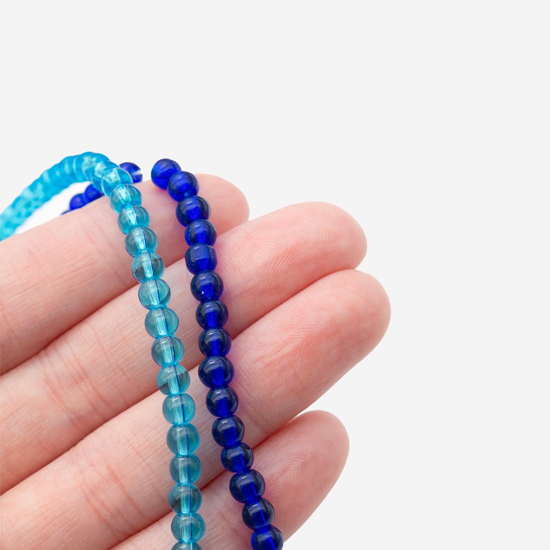 Стеклянные бусины, оттенок "Ультрамарин", шар, 4мм