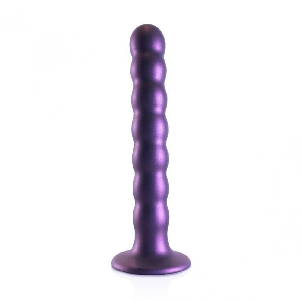 Фиолетовый фаллоимитатор Beaded G-Spot - 17 см. (Цвет: фиолетовый)