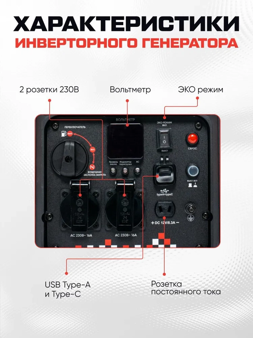 Генератор бензиновый инверторный Hayabusa 3800IC (3200 Вт)