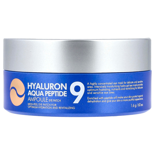 Medi-Peel, Hyaluron Peptide 9, патчи для глаз, увлажняющие, 60 шт.
