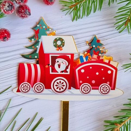 Топпер «Merry Christmas» новогодний паровозик