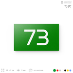 Табличка с номером 73 на дверь квартиры, для офиса, кабинета, аудитории, склада, зеленая 120х70 мм, Айдентика Технолоджи