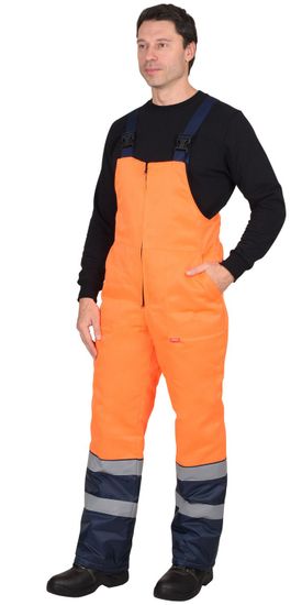 Костюм зимний "Сириус-Магистраль-3" полукомбинезон (оранжевый/синий)