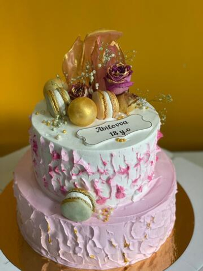 2-ярусный торт для мамы, анашым, девушки, сестре, коллеге