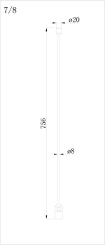 Стойка с одиночным фиксатором, D30xH760 мм, темная бронза
