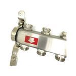 Коллектор из нержавеющей стали для отопления без расходомеров TIM 1" - 3/4" Евроконус - 4 выхода