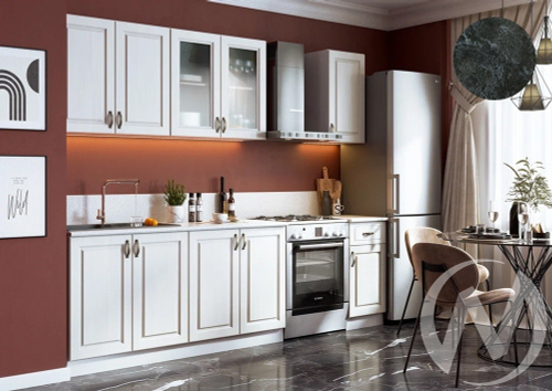 Кухня Констанция 2;0м (белый/сандал/кастилло темный) Компоновка №2