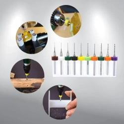 Микро сверло для печатных плат набор 10 штук: 0,1-1,0 мм