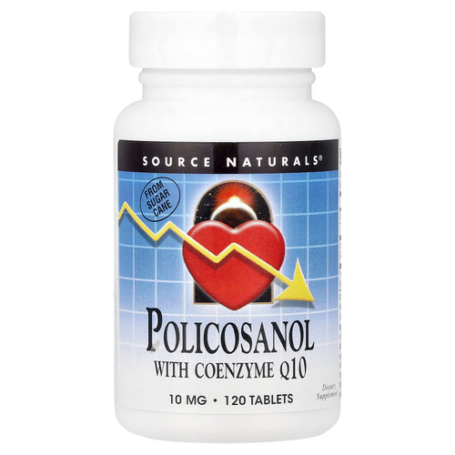Source Naturals, поликозанол с коэнзимом Q10, 120 таблеток