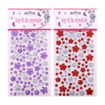 Наклейки-стразы Alingar, акриловые, "Цветочки", стразы-цветочки крупные и средние, пакет с европодвесом