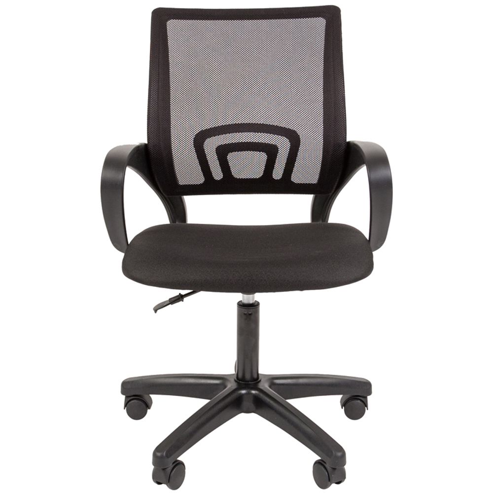 Кресло оператора Helmi HL-M96 R "Airy", спинка сетка черная/сиденье ткань черная, пиастра