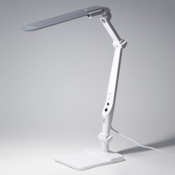 Настольный светильник ЭРА NLED-497-12W-W светодиодный на струбцине и с основанием белый | Светодиодные настольные лампы