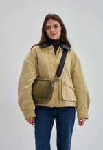 сумка прямоугольная хаки замша