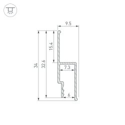 Профиль STRETCH-WALL-TECH-2000 (Arlight, Алюминий) 056254
