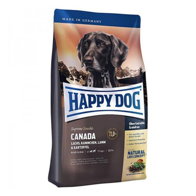Happy Dog Sensible Canada - корм для собак с повышенной активностью и чувствительные к корму с лососем, кроликом и ягненком